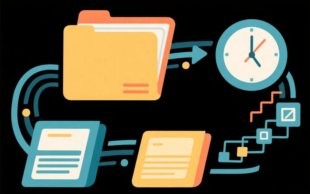 计划归档流程插画